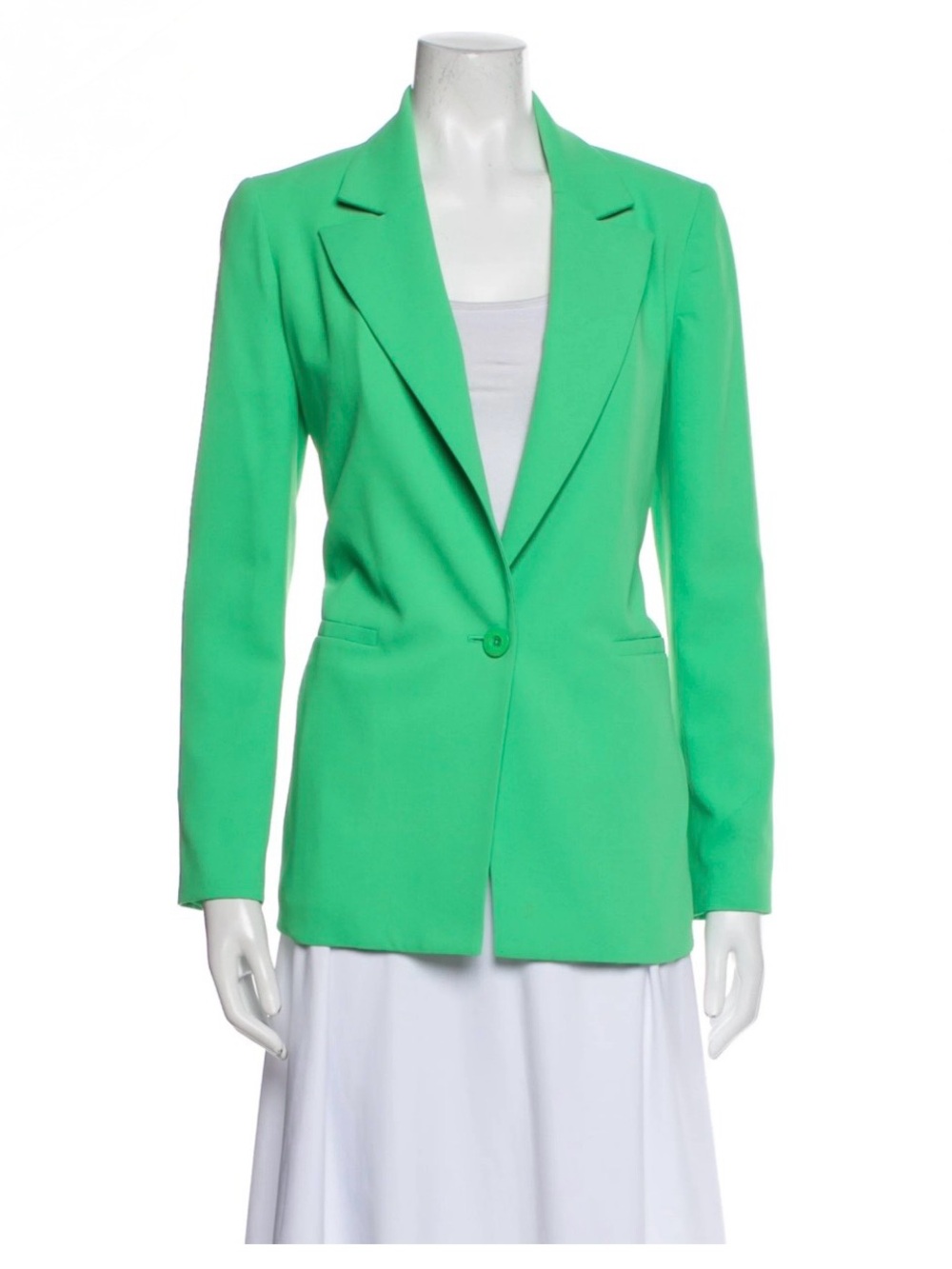 Alice + Olivia Bright Green Single-Button Blazer
